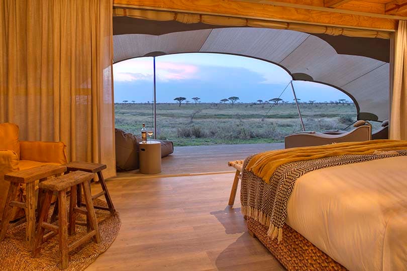 Elegant tented suite in Tanzania