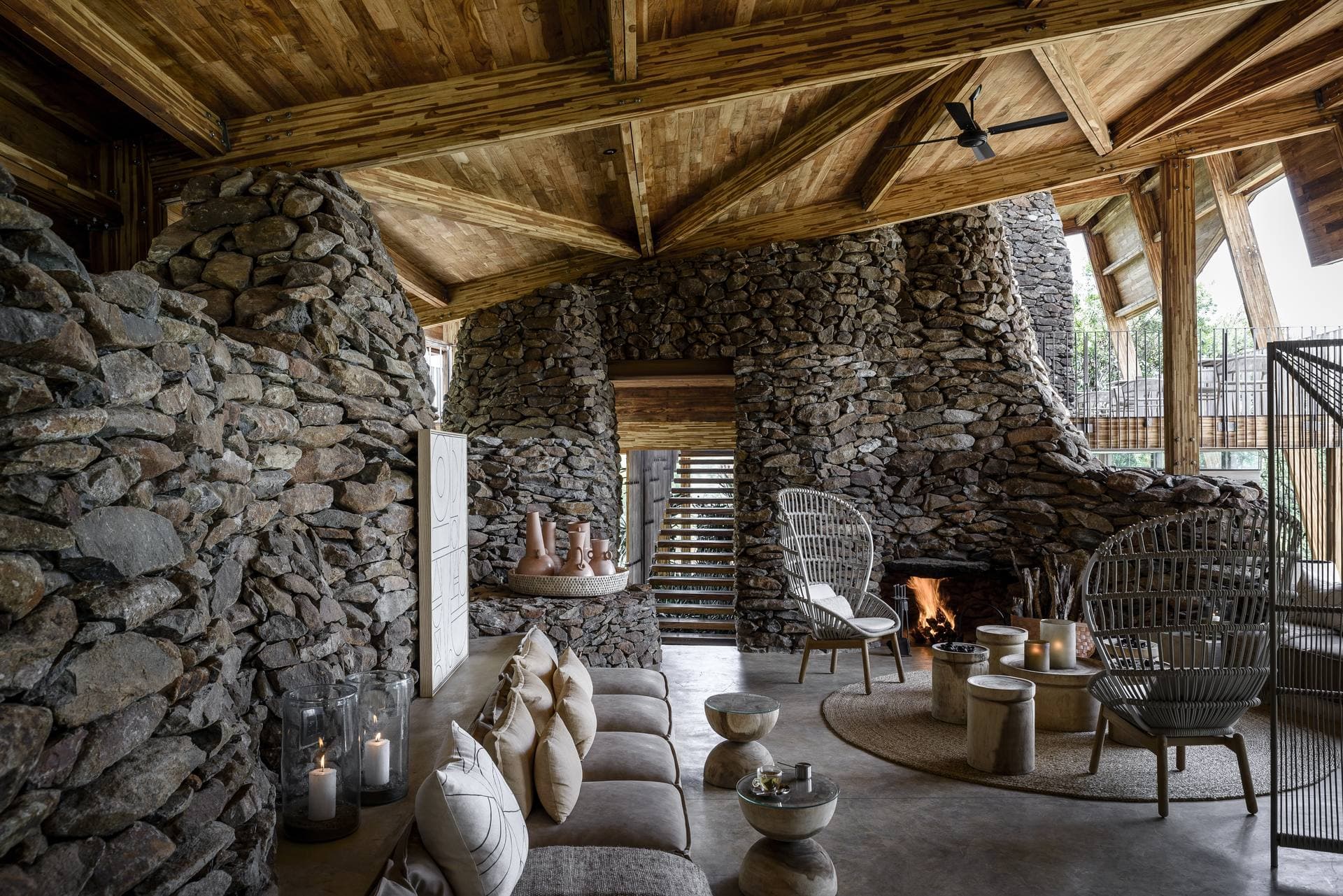 Lounge Area of Singita Faru Faru Lodge