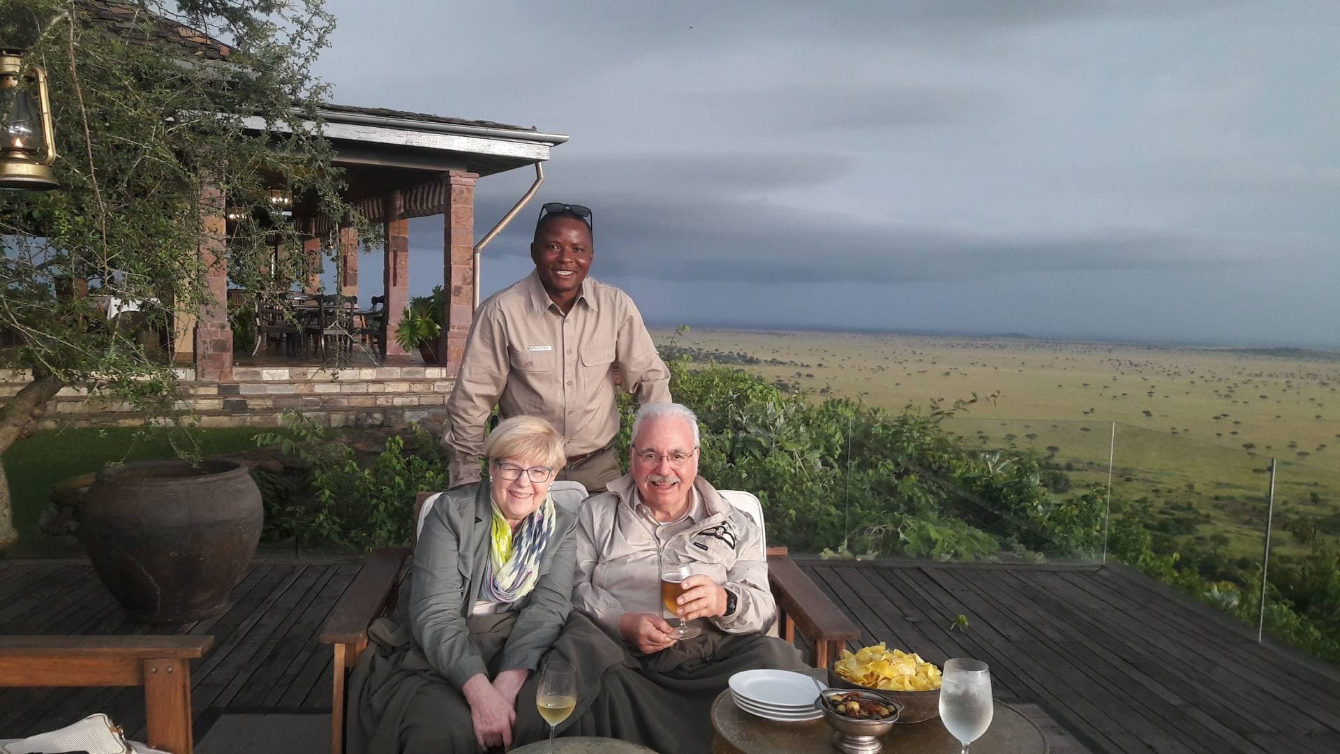Safari guide with happy guests