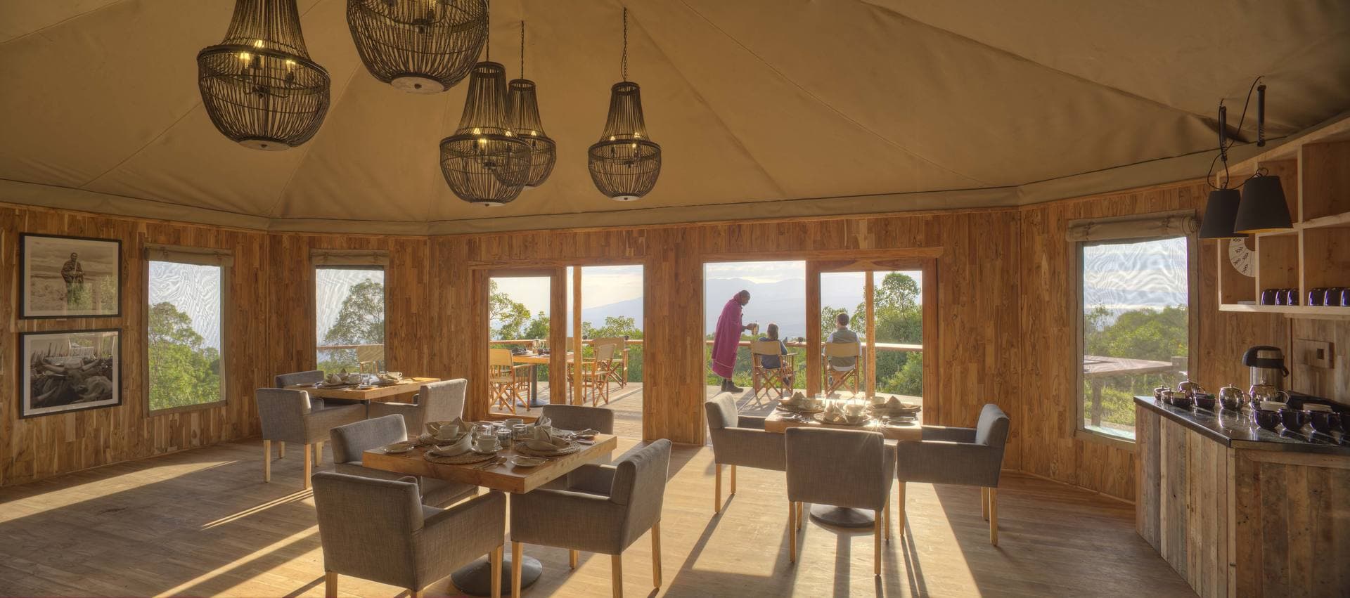 Lounge area at a luxury Asilia camp