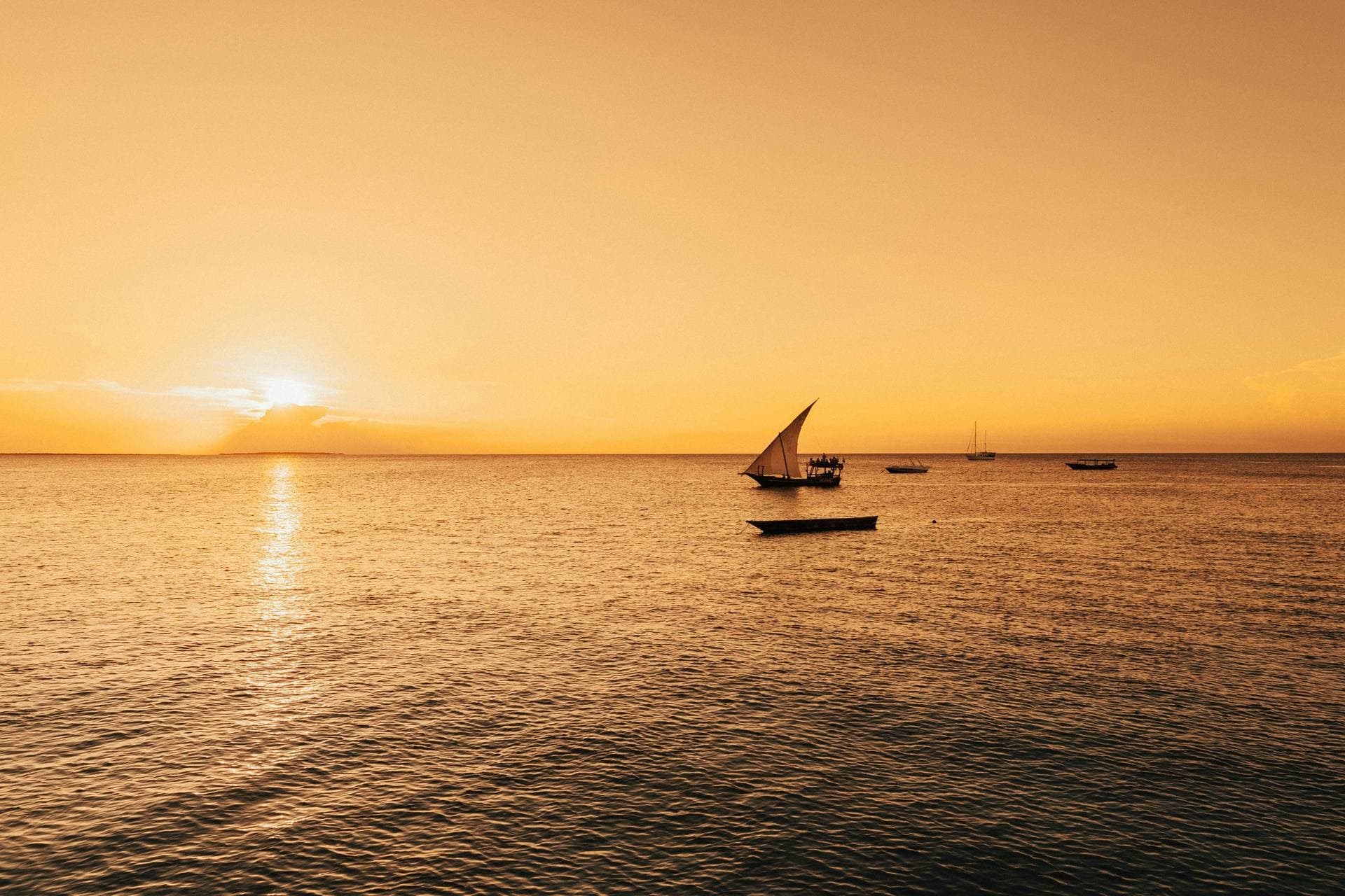 Sunset over Zanzibar beach