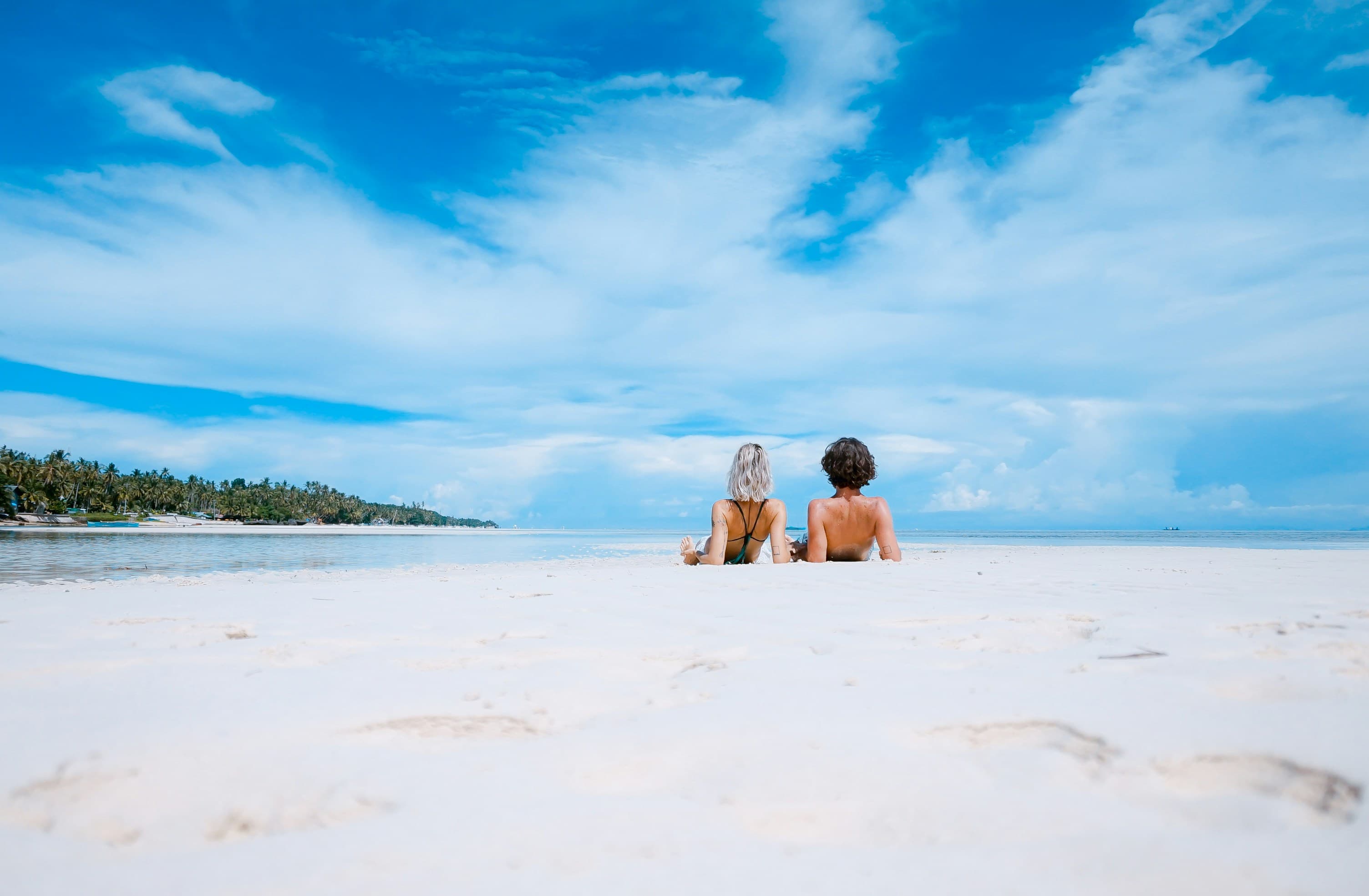 Couple on a Zanzibar beach at sunset