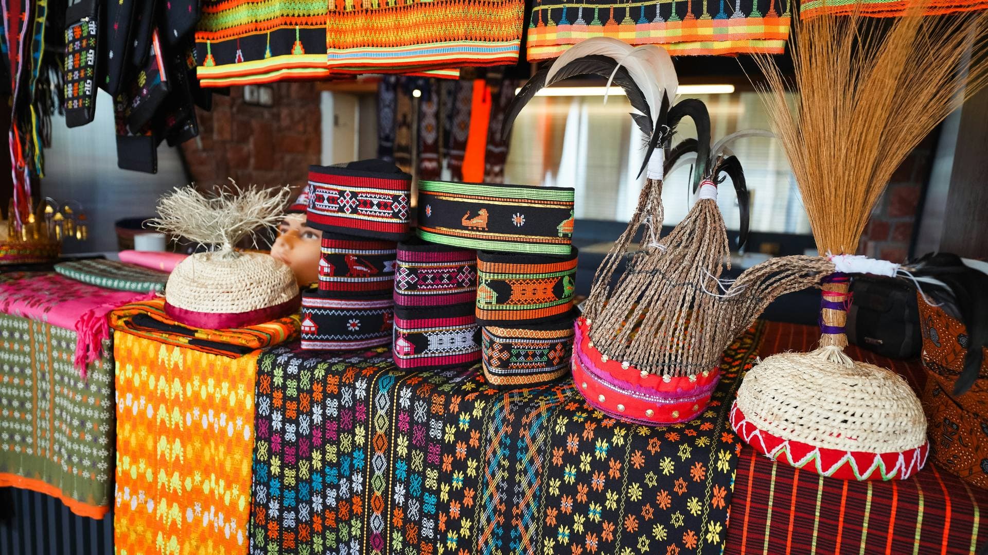 A colorful Maasai market with local crafts