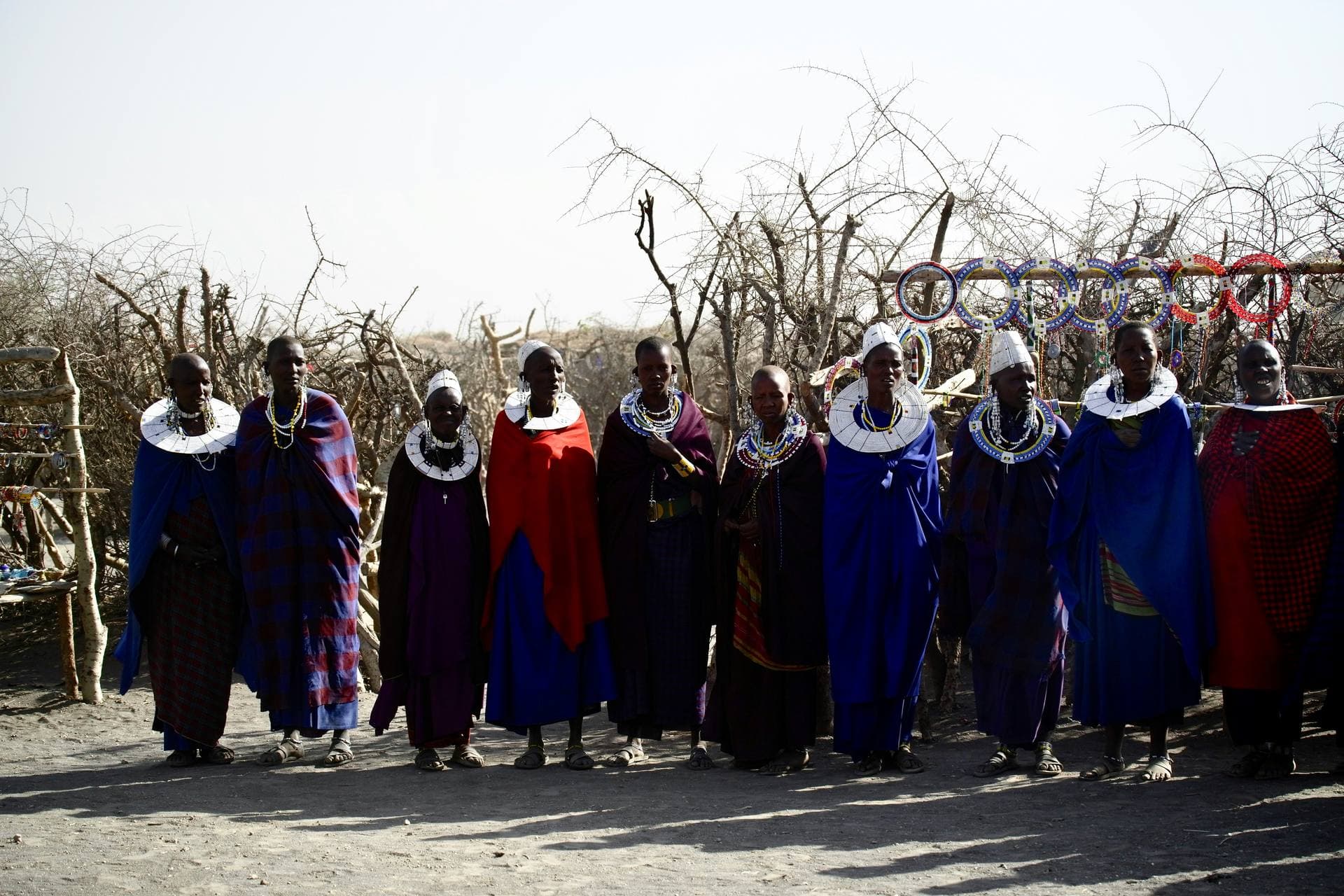 Maasai women with traditional beadwork