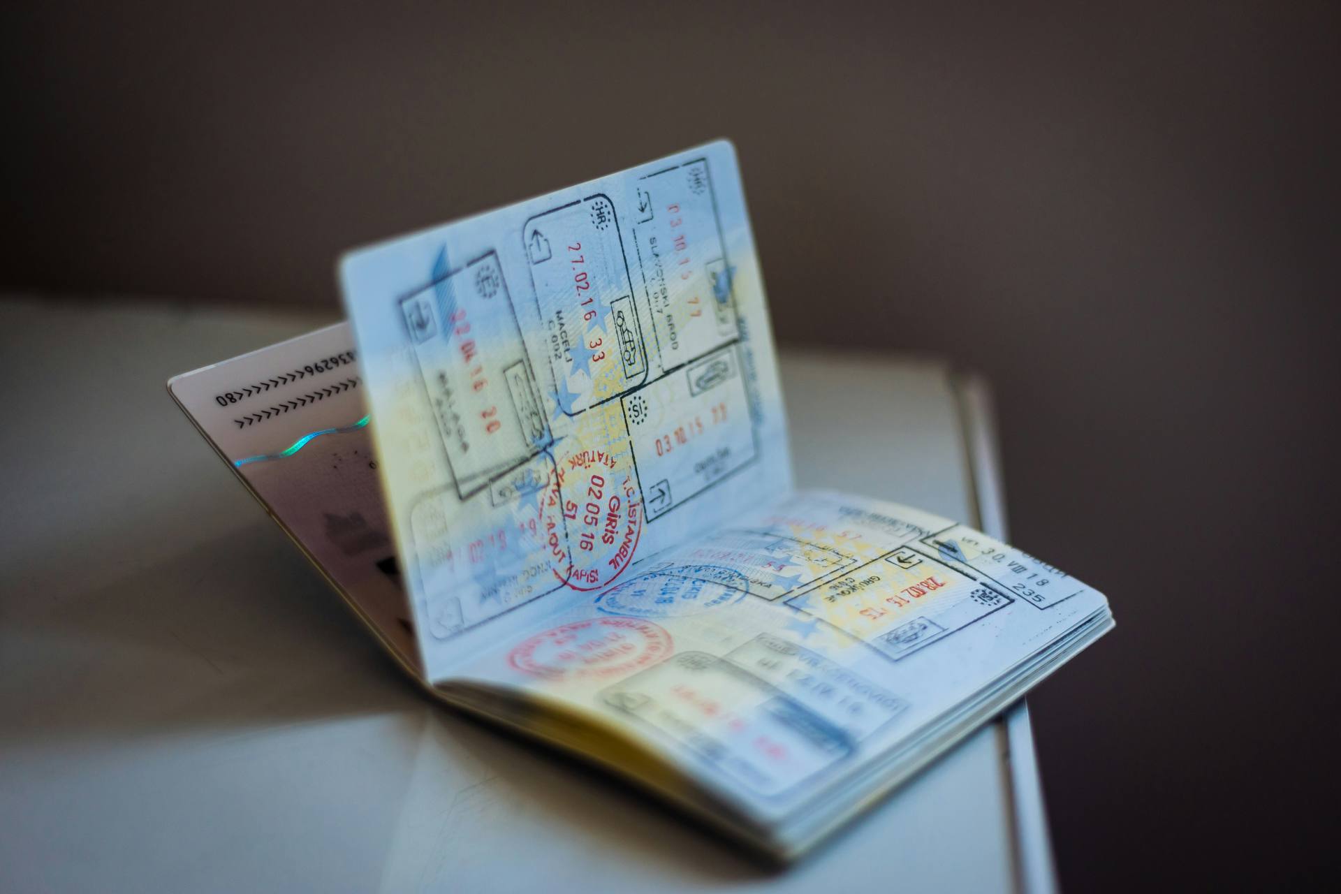 Passport, money, and travel documents